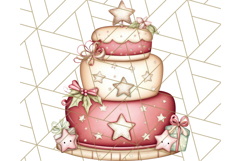 Christmas Cake Clipart PNG, Cottagecore Holiday Desserts Product Image 4