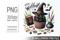 Spooky Cute Halloween Cupcakes Clipart PNG Bundle Product Image 11