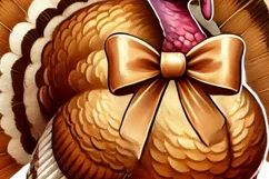 Thankful Turkey Day PNG, Thanksgiving Turkey Sublimation Product Image 5