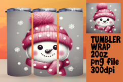 LUXURIOUS 20oz PNG Tumbler Template , Snowman Product Image 1