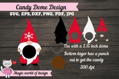 Gnomes with a snowflake candy dome svg, Couple Ornament Product Image 4