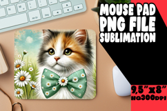 BLISSFUL desk pad Artistic PNG, Cute Cat Product Image 1