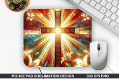 Cross Mouse Pad Sublimation, Easter Mouse Pad PNG Product Image 1