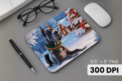 Winter Dog Christmas PNG, Icy Tree Mouse Pad Design Product Image 1