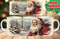Pink XMAS Fantasy 11oz 15oz Mug Wrap, Santa Claus Product Image 1