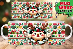 Winter 3D Cartoon Jolly Mug Wrap 15oz Printable Product Image 1