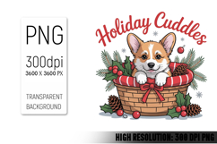 Cute Christmas Dog, Animal Sublimation Clipart PNG Product Image 1