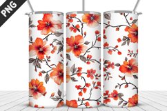 Flowers Tumbler Wrap | Sublimation Design | Tumble PNG Product Image 5