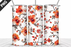 Flowers Tumbler Wrap | Sublimation Design | Tumble PNG Product Image 5