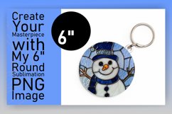Snowman 3D Round Design Winter Keychan PNG Product Image 1