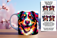 Vivid 15oz Mug Wrap Png Template , Dog Product Image 1