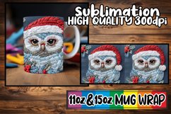 Embroidered Christmas Owl Wrap 11oz 15oz Mug Design Product Image 1