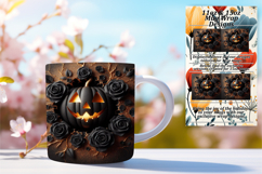 Happy 11oz Mug Wrap Png Template , 3D Pumpkin Product Image 1