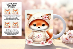 Sophisticated 15oz Mug Wrap Png Design , Cute Animals Product Image 1