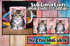 Radiant vibes 11oz 15oz sublimation wrap, Valentines Cat Product Image 1