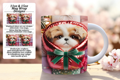 Lovely 15oz Mug Wrap Png Template , Holiday Pets Product Image 1
