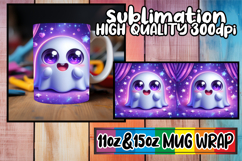 Gentle breezes 11oz 15oz sublimation wrap, 3D Cute Ghost Product Image 1