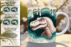 Bright 11oz Mug Wrap Png Artwork , Cute Dino Product Image 1