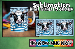 Happy whispers 11oz 15oz sublimation wrap, Cute Cow Product Image 1