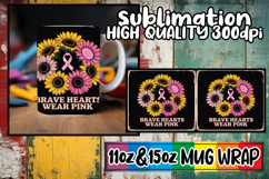 Serene days 11oz 15oz sublimation wrap, Breast Cancer Product Image 1