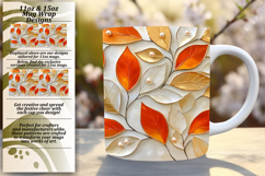 Joyful 15oz Mug Wrap Png Design , 3D Flower Product Image 1
