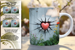 GRACEFUL 11oz PNG Mug Wrap Design , 3D Heart Product Image 1