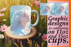 Sublimation Mug Wrap Boho Praying Art 11oz 15oz Product Image 1