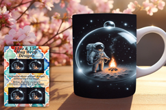 Sweet 15oz Mug Wrap Png Design , Astronaut Product Image 1