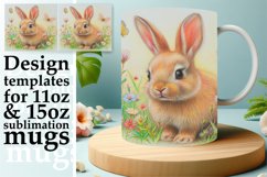 Whimsical Watercolor Bunny Mug Art: Easter Charm Product Image 1