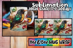 Bright love 11oz 15oz sublimation wrap, 3D Bird Product Image 1