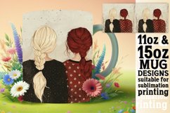 Dynamic Watercolor Girl Gang Mug Wrap: 11oz 15oz Product Image 1