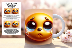 Serene 15oz Mug Wrap Png Design , 3D Emoji Product Image 1