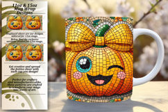 Glamorous 15oz Mug Wrap Png Artwork , Cute Pumpkin Product Image 1