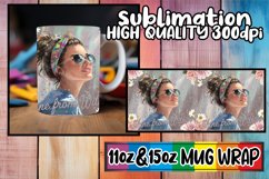 Cozy afternoons sublimation mug wrap, Woman Product Image 1