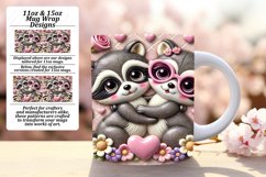 Whimsical 11oz Mug Wrap Png Design , Sweet Animals Product Image 1