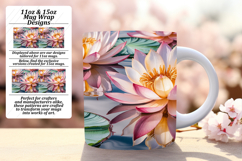Graceful 11oz Mug Wrap Png Template , Flowers Product Image 1