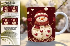 Colorful 11oz Mug Wrap Png Template , Snowman Product Image 1