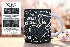 Dazzling 15oz Mug Wrap Png Template , Valentines Day Product Image 1