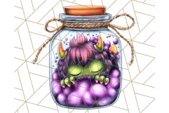 Halloween Monster Clipart PNG, Monsters in Jars, Spooky Png Product Image 4
