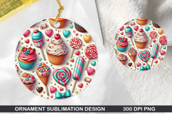Pattern Stained Glass Ornament PNG ,Digital Download File Product Image 1