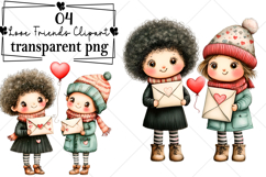 Whimsical Love Friends Clipart Watercolor PNG Product Image 1