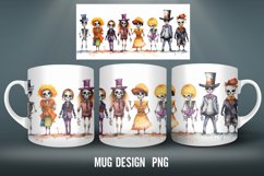 Skeleton Halloween Mug Wrap Sublimation Designs | Coffee Mug Product Image 4