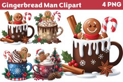 Gingerbread Man Clipart Bundle PNG Product Image 3