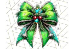 Bright Shiny Christmas Bows PNG Clipart, Winter Holiday Png Product Image 4
