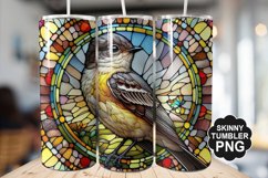 Eastern Phoebe Single Bird Stained Glass - Tumble Design Product Image 1