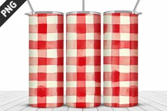 Red Plaid Tumbler Design | Valentine's Day Tumbler Wrap Product Image 3