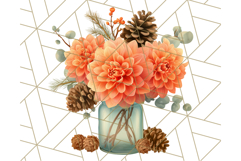 Fall Mason Jar Flowers PNG Clipart Product Image 4