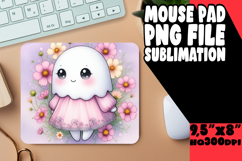 Whimsical Desk Mat Sublimation PNG, Cute Ghost Product Image 1