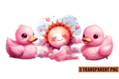 Watercolor Pink Baby Shower Clipart , PNG Product Image 1