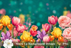 Floral Background, Flowers Background, Tulips Background PNG Product Image 1